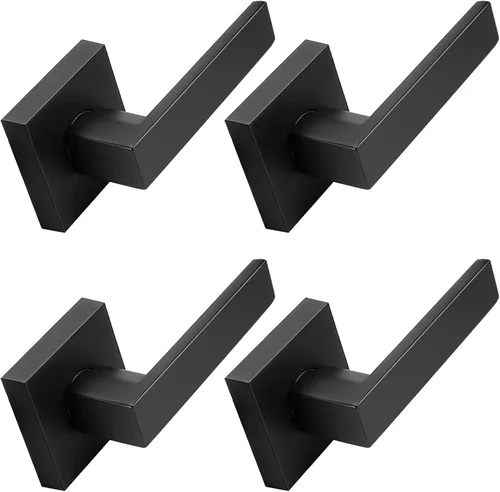 Vista 9 de Probrico Palancas Medias Ficticias Negro Mate, Pomos de Puerta Cuadrados que No Giran para Puertas de Mano Izquierda o Derecha, Manija de Puerta