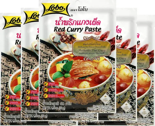 Vista 2 de Lobo Masaman - Pasta de curry sin MSG, sin conservantes, sin colores artificiales (paquete de 3)