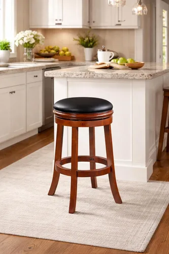 Vista 10 de Boraam Taburete giratorio sin espalda, 29" altura de barra, negro/capuchino Negro/Cappuccino