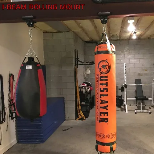 Vista 3 de Firstlaw Fitness I-Beam - Soporte para saco de boxeo con ruedas (Select - Negro - 3.5" - 7.0" de ancho I-Beam)