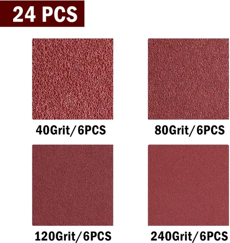 Vista 2 de 1 cinta de lija de óxido de aluminio de 42 pulgadas, papel de lija abrasivo de grano surtido 40/80/120/240 para lijadora de banda, paquete de 24