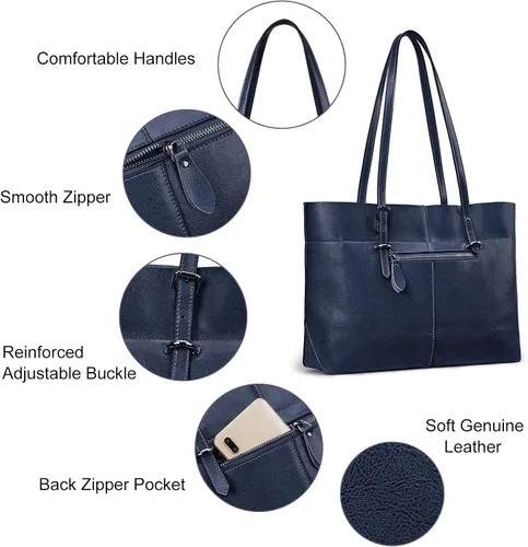 Vista 6 de Bolso de hombro para mujer S-ZONE, de estilo clásico y cuero, versión mejorada.
