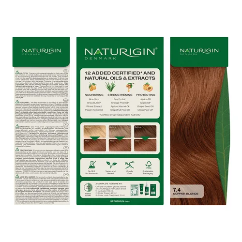 Vista 9 de Naturigin coloración permanente para cabello 100% cobertura de canas, tinte duradero. Fórmula natural nutritiva vegana y libre de crueldad