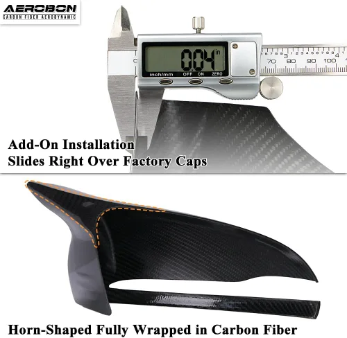 Vista 6 de AeroBon Tapa de espejo de fibra de carbono seca compatible con tapas de espejo Mercedes Clase C W205 C205, Clase E W213 C238 (estilo adicional)