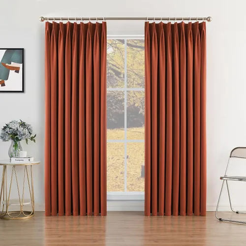 Vista 11 de MUMFAS - Cortina de Pliegue con Enganche, Crema Beige, 52" de ancho x 63" de largo, 50% Opaca, Aislamiento Térmico, Cortina de Puerta de Patio