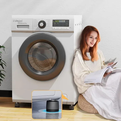 Vista 5 de Almohadillas antivibración para lavadora, almohadillas de aislamiento de goma antideslizantes ajustables, almohadillas universales para muebles, 4