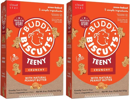 Vista 12 de Buddy Biscuits 8 onzas Caja de golosinas crujientes pequeñas para perros hechas con mantequilla de maní natural