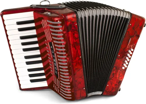 Vista 3 de Hohner Acordeones 1303-RED 12 Bajos Acordeón de Piano de Nivel Inicial (Rojo)