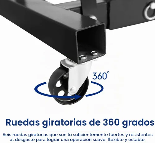 Vista 5 de Goplus - Grúa plegable para motor con capacidad para 2 toneladas, plataforma elevadora, para taller, de acero resistente y 6 ruedas de hierro