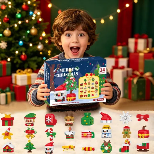 Vista 8 de Christmas Advent Calendar 2026 Building Sets Compatible with Lego Christmas 24 Days Countdown Gifts 24 Packs Christmas Model Building Micro Blocks