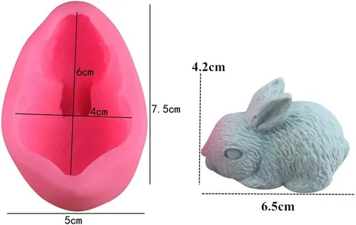 Vista 2 de HiParty Molde de silicona para jabón de conejo 3D, molde para decoración de pasteles, fondant, Sugarcraft, antiadherente, fácil de usar