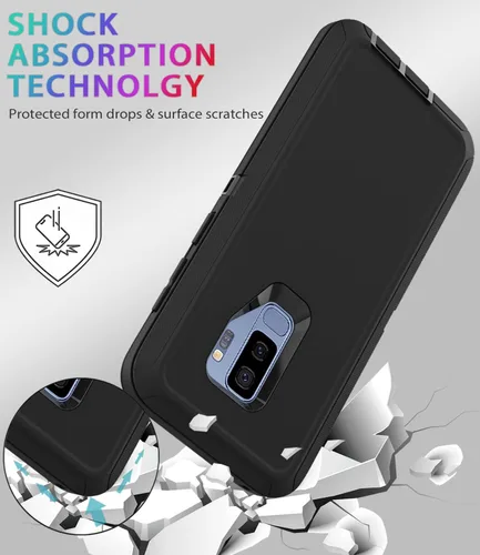 Vista 3 de Funda protectora a prueba de golpes para Samsung Galaxy S9 Plus, 6.2 pulgadas (negro)