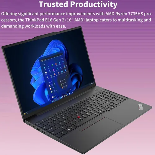 Vista 5 de Lenovo ThinkPad E16 Gen 2 AMD Ryzen 7 7735HS 16 FHD+ 16GB 512GB SSD Laptop