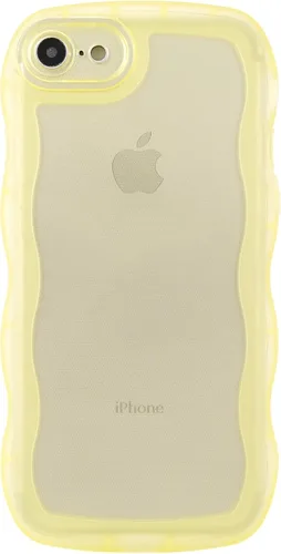 Vista 71 de SKYLMW Funda compatible con iPhone 12 Pro, diseño de ondas rizadas kawaii, borde chapado de lujo, elegante parte trasera transparente brillante, TPU
