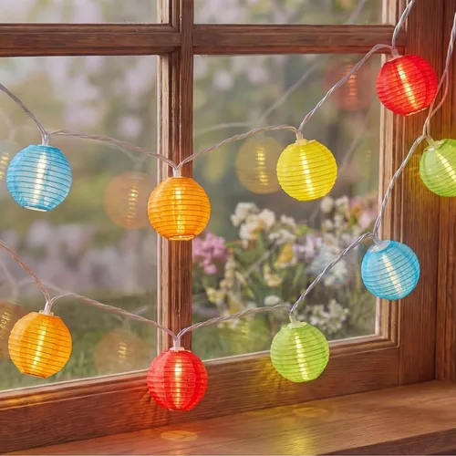 Vista 21 de Luces de calabaza de Halloween para exteriores, 2.6 m enchufables, luces de cadena naranjas para decoración de Halloween con 10 luces LED de Jack O