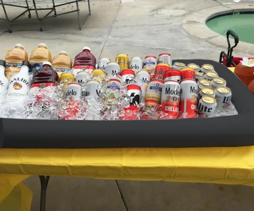 Vista 4 de Barras de servir inflables para bufé de hielo, bandejas para servir ensaladas, soporte para bebidas y alimentos, contenedores refrigerantes