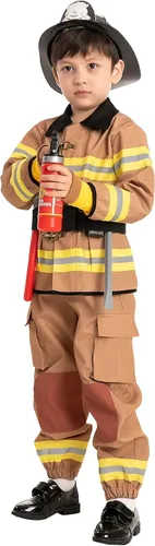 Vista 3 de Disfraz unisex de bombero para Halloween para niño