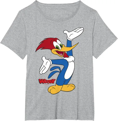 Vista 42 de Woody Woodpecker Camiseta con logotipo de cuerpo completo Negro