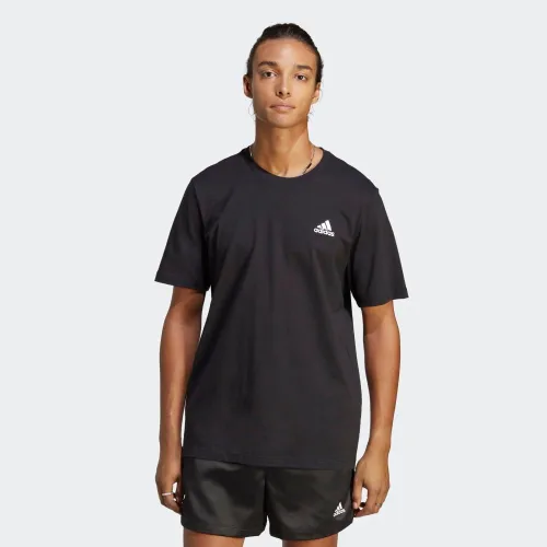 Vista 2 de Adidas Camiseta con logotipo pequeño bordado para hombre Essentials