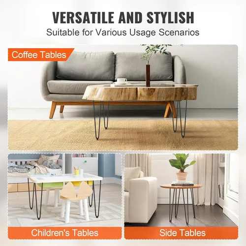 Vista 5 de VEVOR Patas de muebles de horquilla de 16 pulgadas, proyectos de bricolaje para el hogar de metal, mesa de noche, mesa de café, escritorio