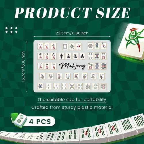 Vista 2 de Seenelling 4 tarjetas Mahjong Tile Shuffler, estilo clásico