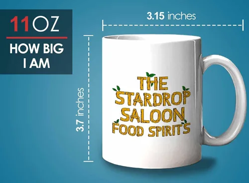 Vista 6 de Bubble Hugs Taza de café para videojuegos The Stardrop Saloon Food Spirits - Farming Country Adventure Gaming Gamer Stardew Pelican Town 11 onzas