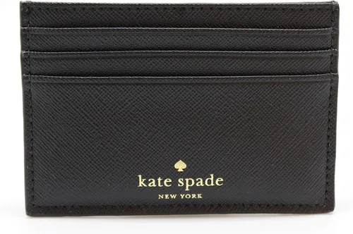 Vista 3 de Kate Spade New York Graham Greta Court Wallet Business - Estuche para tarjetas de crédito con purpurina, color negro, pequeño, Cartera con tarjetero