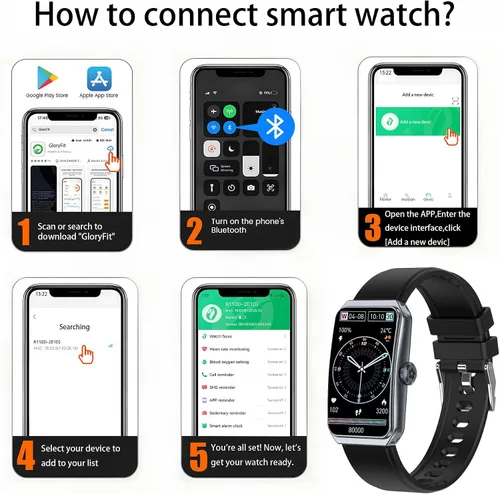Vista 6 de Reloj de seguimiento de fitness para hombres y mujeres, color negro HD de 1.47 pulgadas, frecuencia cardíaca 24/7, oxígeno en sangre, monitor