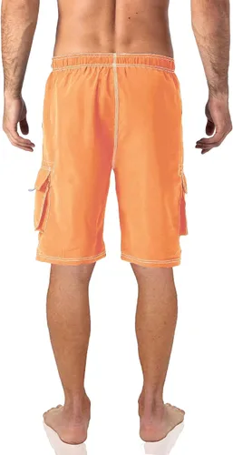 Vista 2 de MAGCOMSEN Traje de baño para hombre con forro de malla, 4 bolsillos, secado rápido, ropa de playa