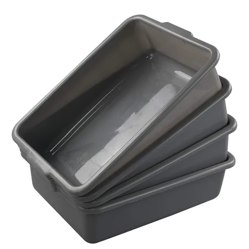 Vista 6 de 4 paquetes de 8 litros gris comercial autobús tina caja de la bandeja del totalizador