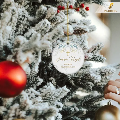 Vista 4 de FLOCHIL Adorno personalizado para la primera Navidad del bebé 2024, adorno de la primera Navidad de los bebés 2024, regalo para niños, niñas, bebés