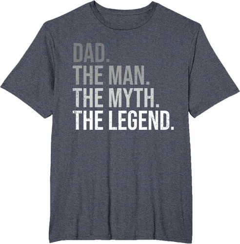 Vista 13 de Camiseta para hombre con texto en inglés "Dad The Man The Myth The Legend", Negro, S