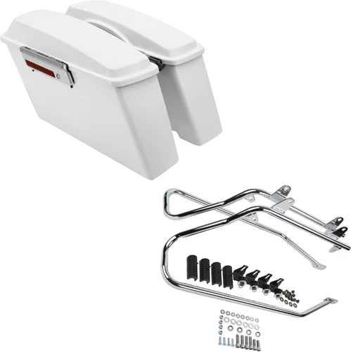 Vista 9 de SLMOTO Alforjas rígidas para Harley Electra Road King Glide 1994-2013 peltre Denim