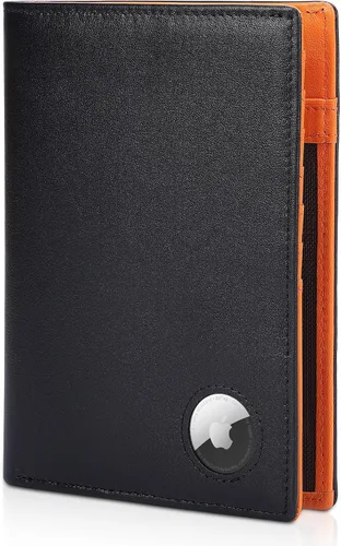 Vista 11 de Polare - Cartera de viaje de piel con bloqueo RFID para hombres y mujeres, Negro -, Cartera con bloqueo RFID