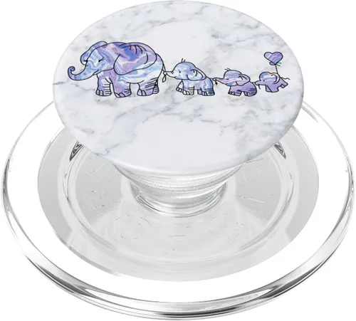 Vista 9 de 3 Kiddos Mama Elephant – 3 niños – Elephant Mom Phone Grip – PopSockets agarre y soporte para teléfonos y tabletas, Negro