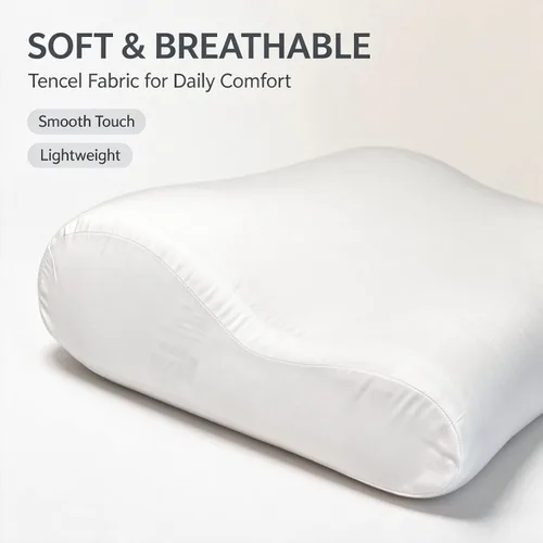 Vista 2 de Fundas de almohada 100% Tencel Lyocell Fundas de almohada refrescantes para almohadas de espuma viscoelástica, cervicales, cuello y contorno, más