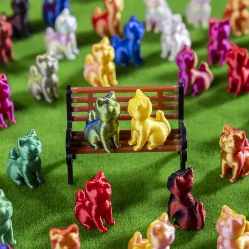 Vista 3 de 100 piezas de mini animales impresos en 3D figuras de plástico de animales pequeños en miniatura, figuras de gato pequeño a granel para micro hadas
