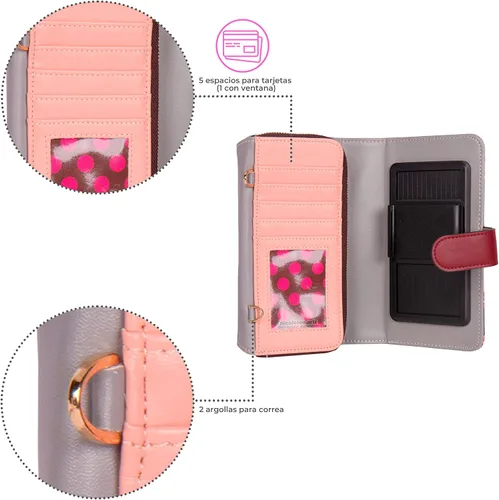 Vista 3 de Nicole Lee Juego de regalo de 2 piezas de accesorios para teléfono (cartera cruzada, reloj de moda de diamantes)