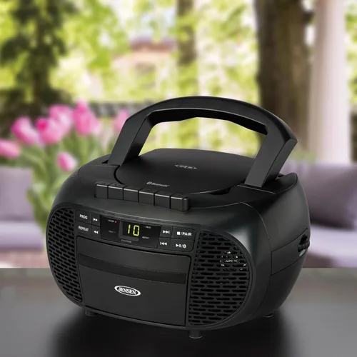Vista 5 de JENSEN CD-550BT-BK Grabadora de casete de CD Bluetooth estéreo portátil con radio AM/FM - Reproductor de radio compacto habilitado para Bluetooth