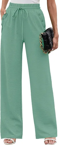 Vista 78 de Heymoments Wide Leg Pant for Women High Waist Trouser A01-negro