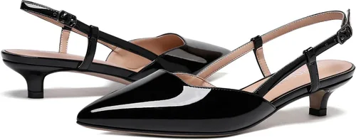 Vista 6 de WAYDERNS Zapatos de tacón bajo con correa de tobillo y puntera puntiaguda para mujer, 1.5 pulgadas