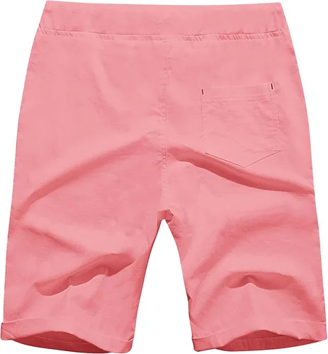 Vista 2 de Boisouey - Pantalones cortos de verano para hombre, de lino, estilo informal