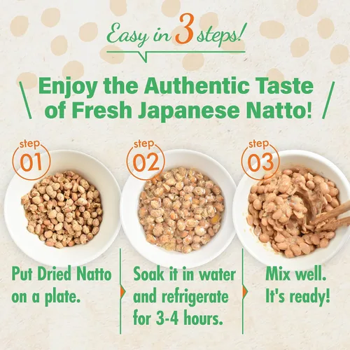 Vista 6 de YAMASAN KYOTO UJI Natto de Soja Fermentada Japonesa, Frijoles Natto Liofilizados, Probiótico y Prebiótico Japonés Superalimento – Vitamina K, Bajo