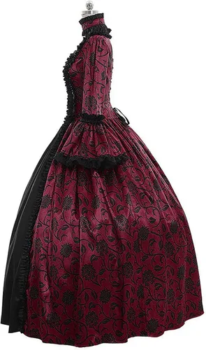 Vista 6 de Vestido victoriano para mujer, vestido retro medieval renacentista, vestido rococó, vestidos de baile de los años 1800, vestidos de regencia