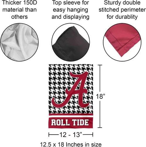 Vista 3 de Bandera de jardín Alabama Crimson Tide Houndstooth