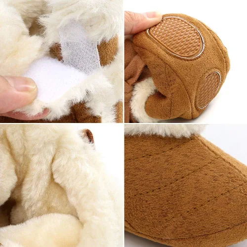 Vista 4 de Timatego Botas vaqueras con borlas para bebé, con cremallera lateral, antideslizantes, para bebés, bebés, para primer caminante, cálidos