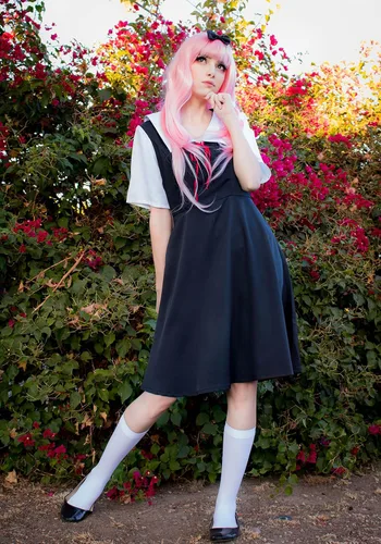 Vista 9 de DAZCOS Disfraz de cosplay para mujer, uniforme escolar, color negro y blanco