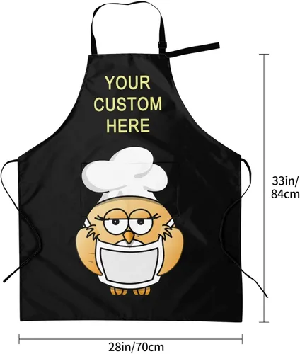 Vista 2 de Delantales personalizados para mujeres y hombres, delantal personalizado con bolsillos, imagen, texto, logotipo, delantales de cocina