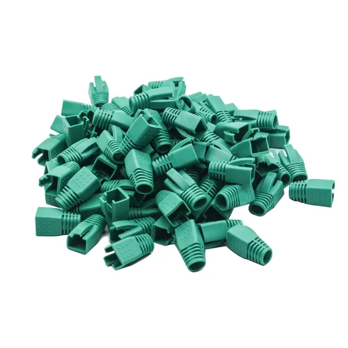 Vista 12 de Cable Ethernet RJ45 de plástico blando cubierta de botas de red de alivio de tensión CAT6A CAT7 CAT8 100 unidades (morado)