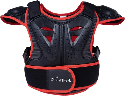 Vista 2 de Seahouse Chaleco de armadura de motocicleta para niños, protector de espalda, chaqueta blindada de carreras de calle para hombre+1 bandana al azar